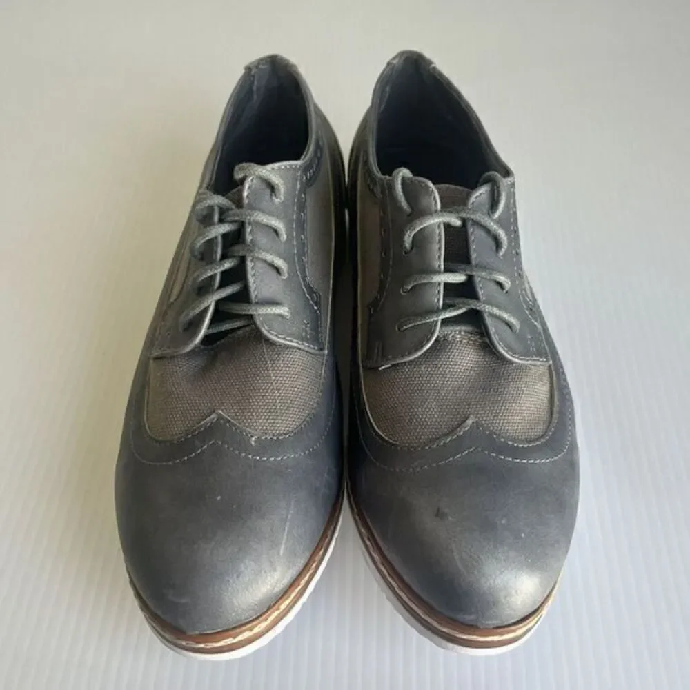 Nature Breeze Women Lace Up Loafer Sneakers Spectator Gray‎  Shoes 9 White Sole
